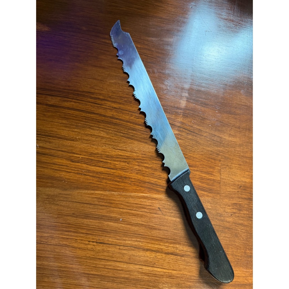 Vintage Ed Wusthof Dreizackwerk Serrated Slicing Frozen Food Knife 4191 7.75"